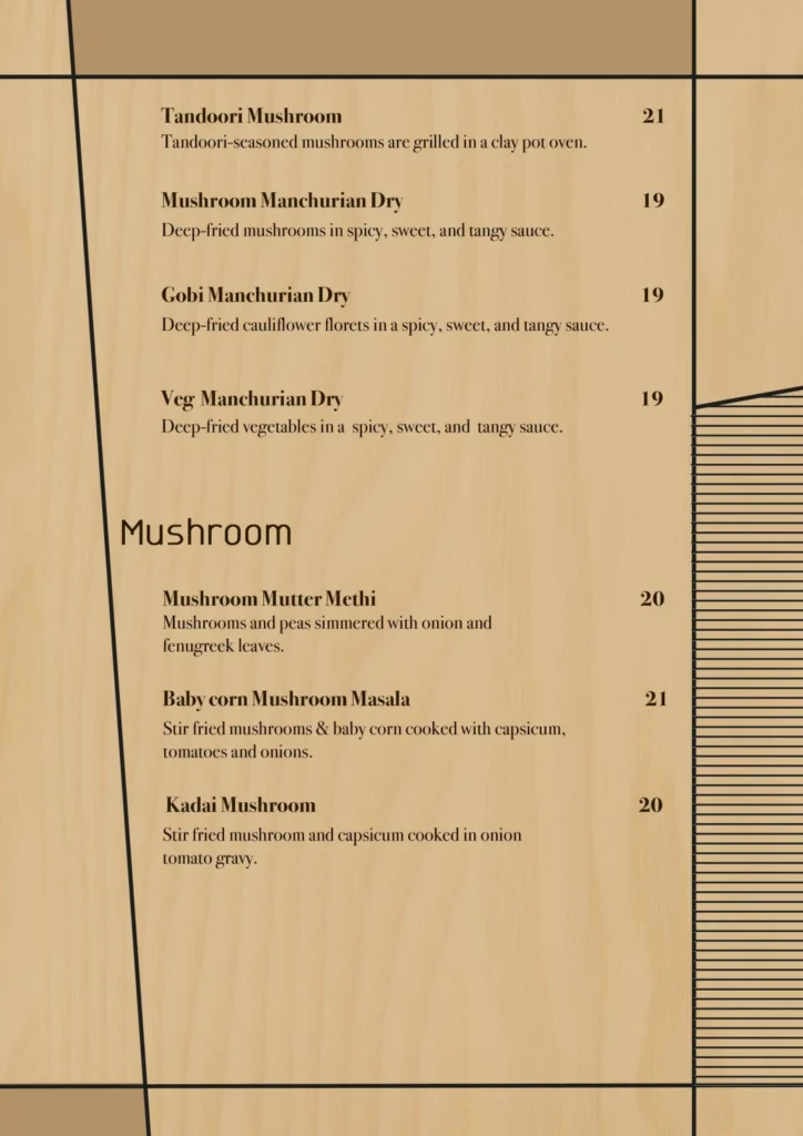 NALAN MENU MUSHROOM PRICES