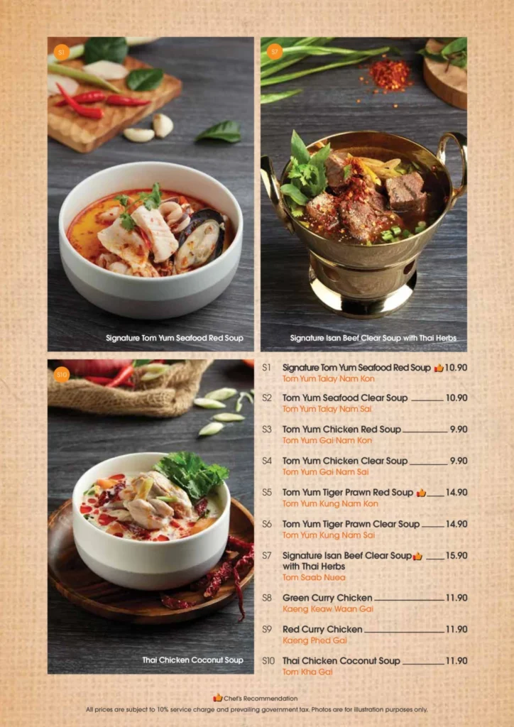 SAVEUR THAI SOUP & CURRY MENU