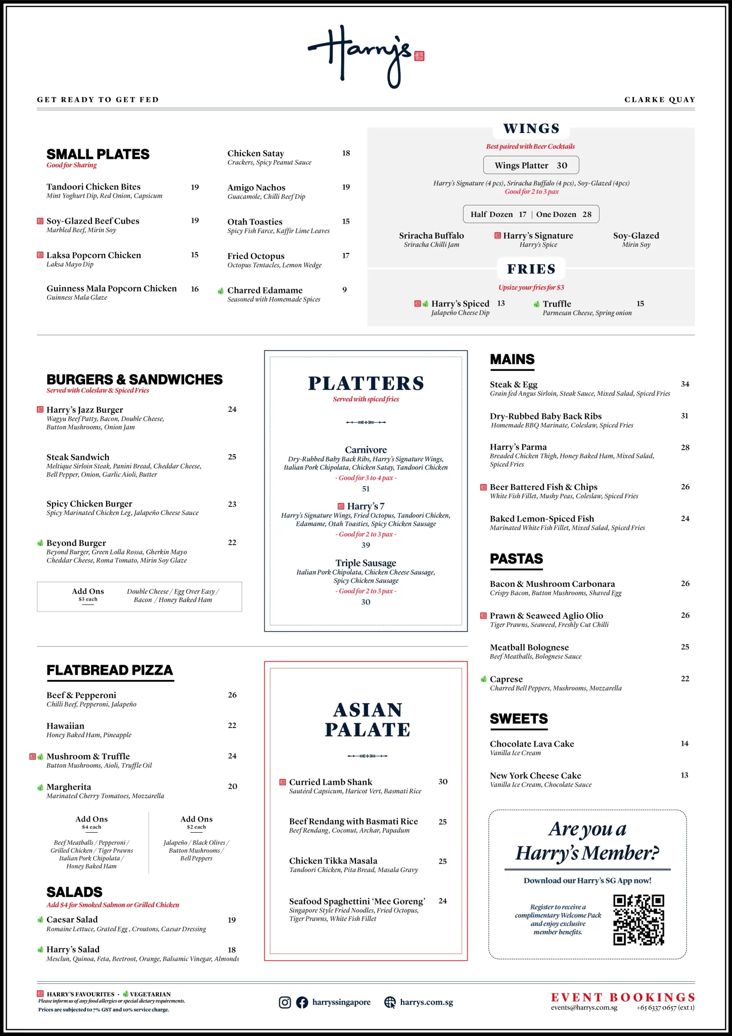 HARRY'S MENU SINGAPORE & UPDATED PRICES 2024