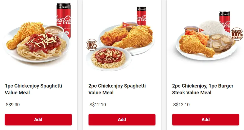 JOLLIBEE CHICKEN MEALS MENU PRICES