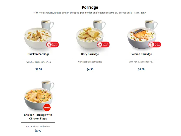 LJS FRESHLY COOKED PORRIDGE PRICES