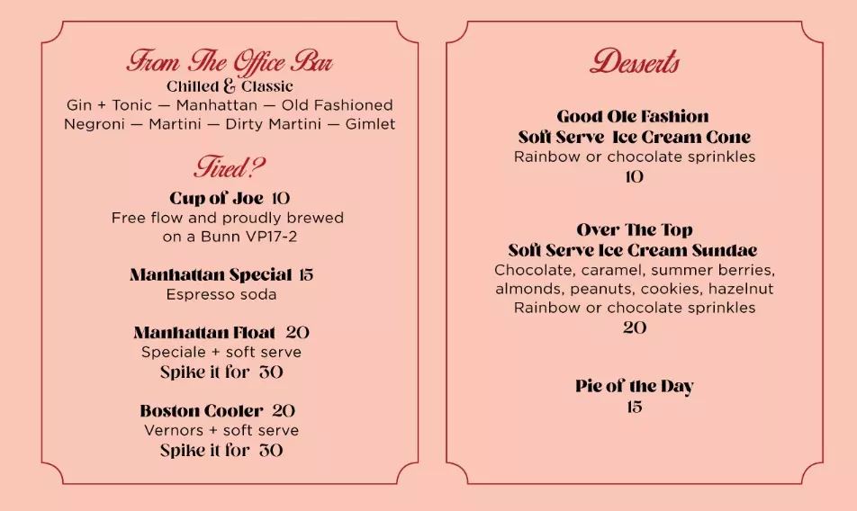 LUCALI DESSERTS PRICES
