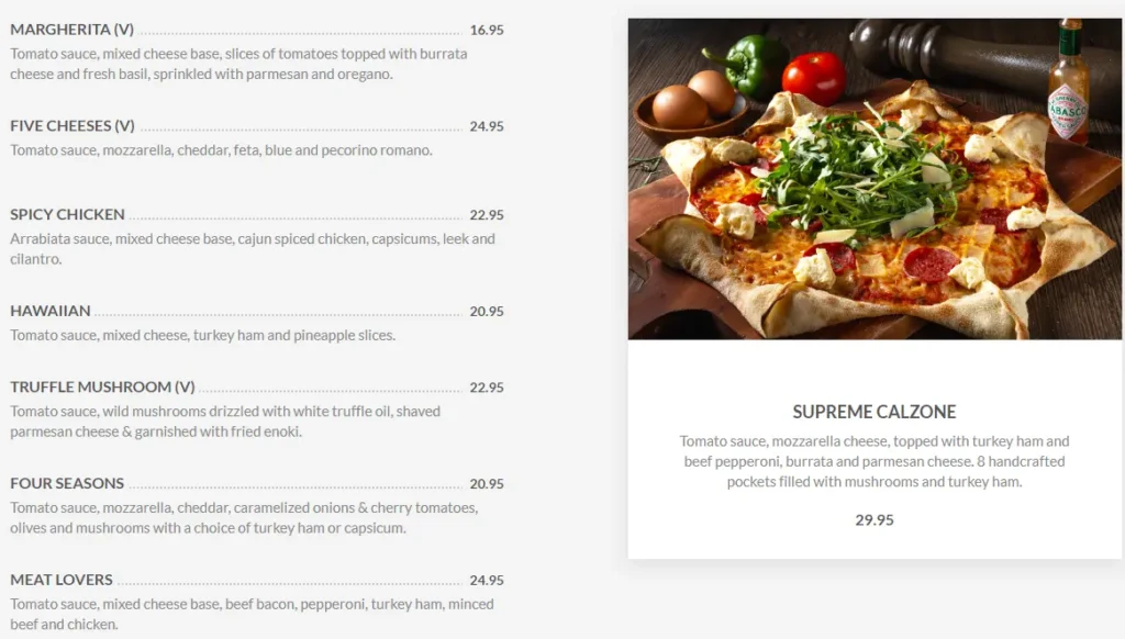 POSITANO RISTO ROMAN PIZZA PRICES