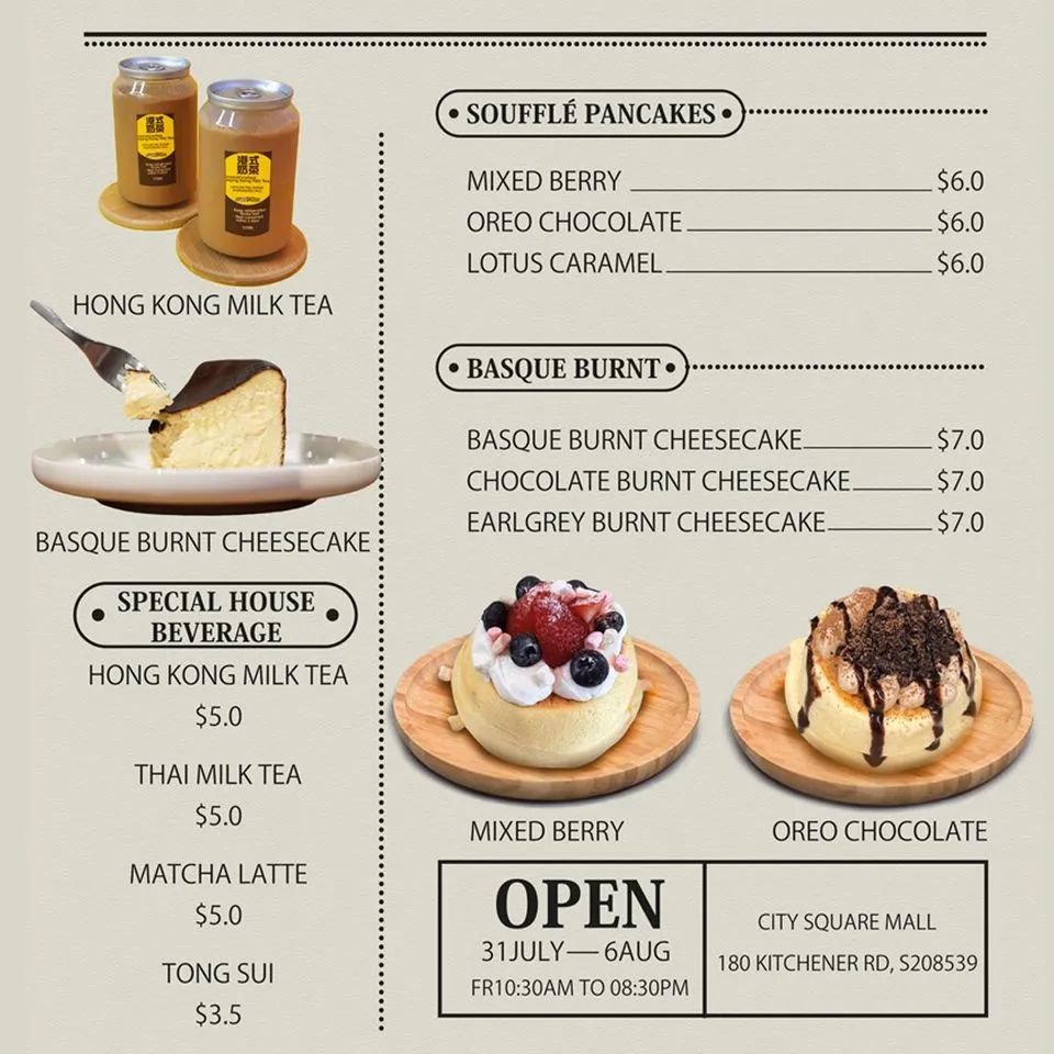 SWEETREX MENU SINGAPORE