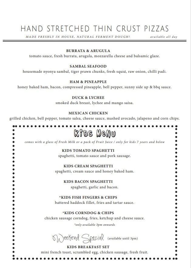 WHISK & PADDLE MENU PIZZA PRICES