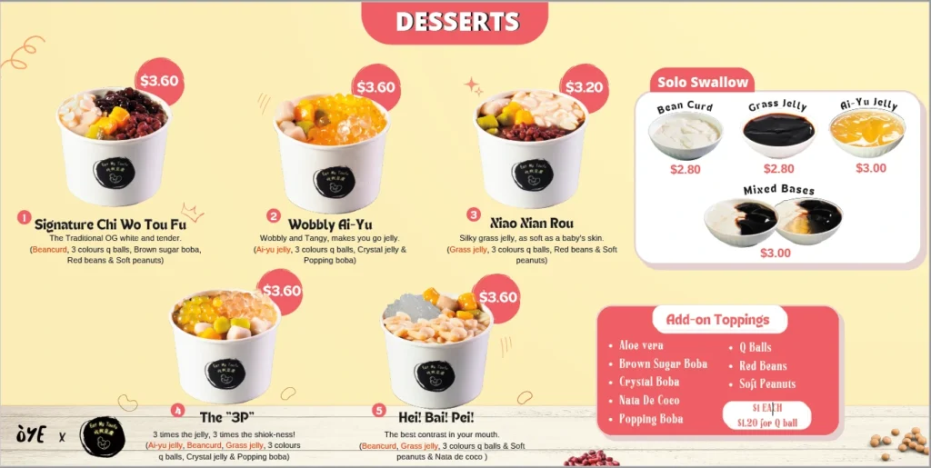 XING FU TANG DESSERTS PRICES