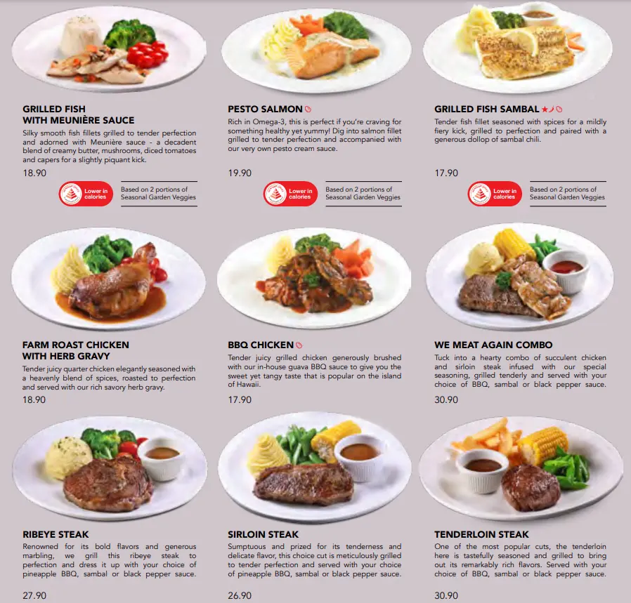 SWENSENS MENU GRILLED SELECTION