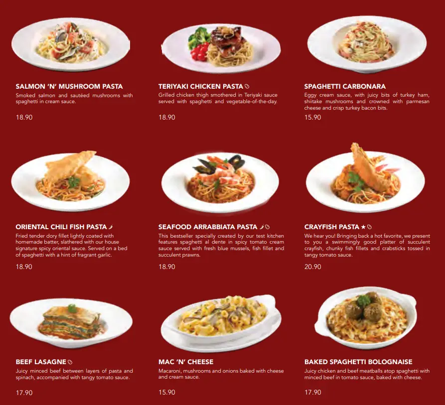 SWENSEN’S PASTA PRICES