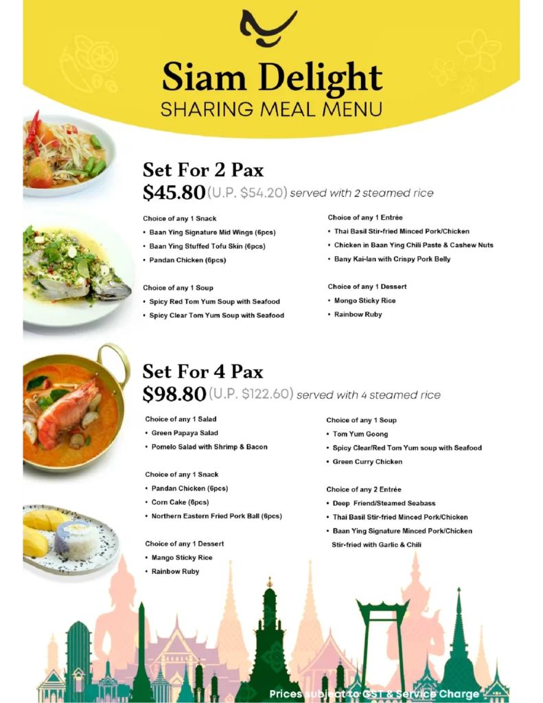 BAAN YING SHARING DEAL MENU PRICES 