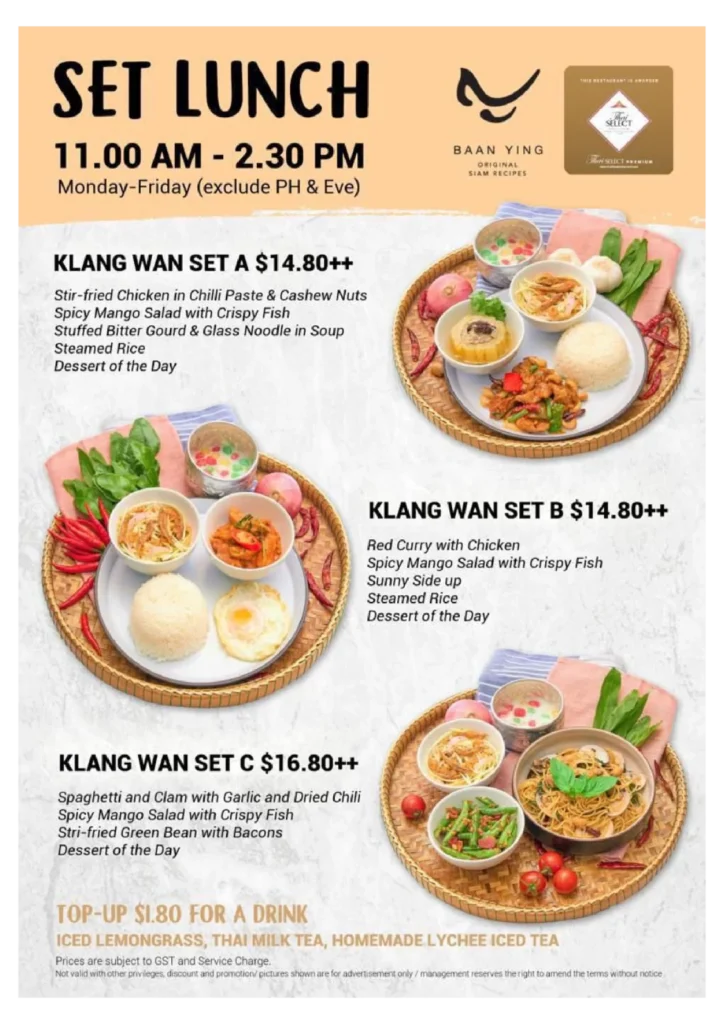 Baan Ying Menu Singapore