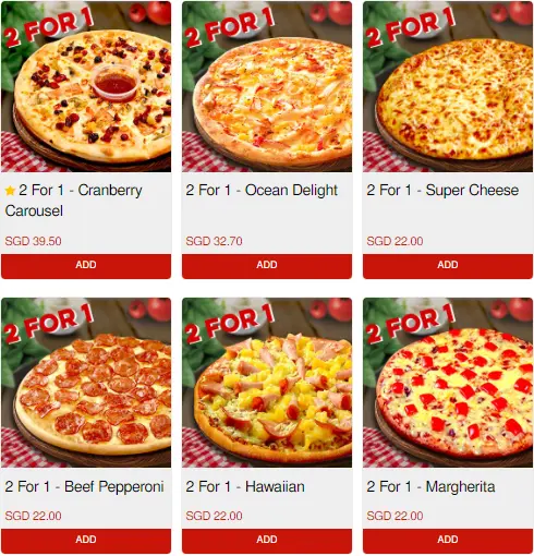 Canadian 2 For 1 Pizza Menu