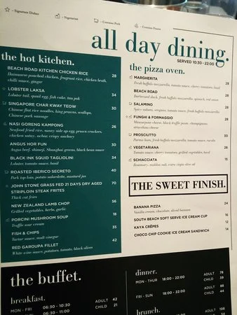 Beach Road Kitchen Menu Singapore 