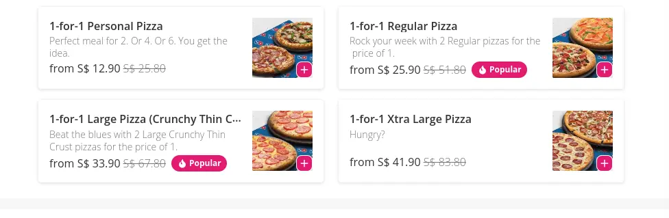 DOMINO’S MENU – BUNDLES PRICES