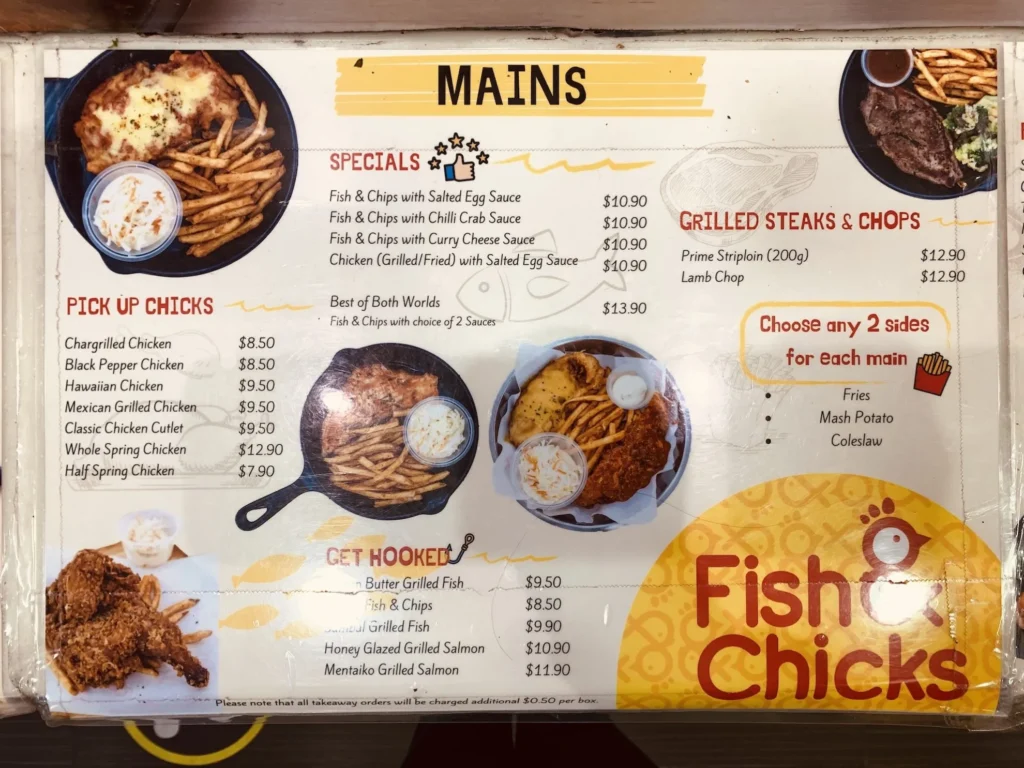 FISH & CHICKS MENU SINGAPORE