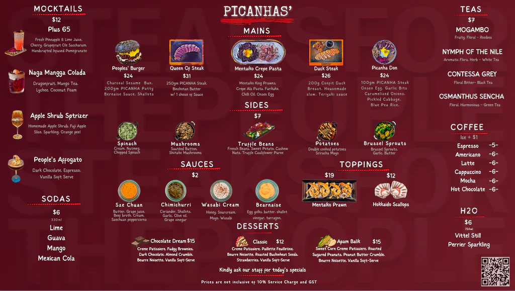 PICANHAS MENU SINGAPORE