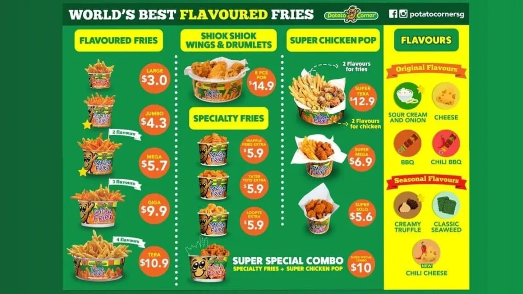 POTATO CORNER MENU SINGAPORE 