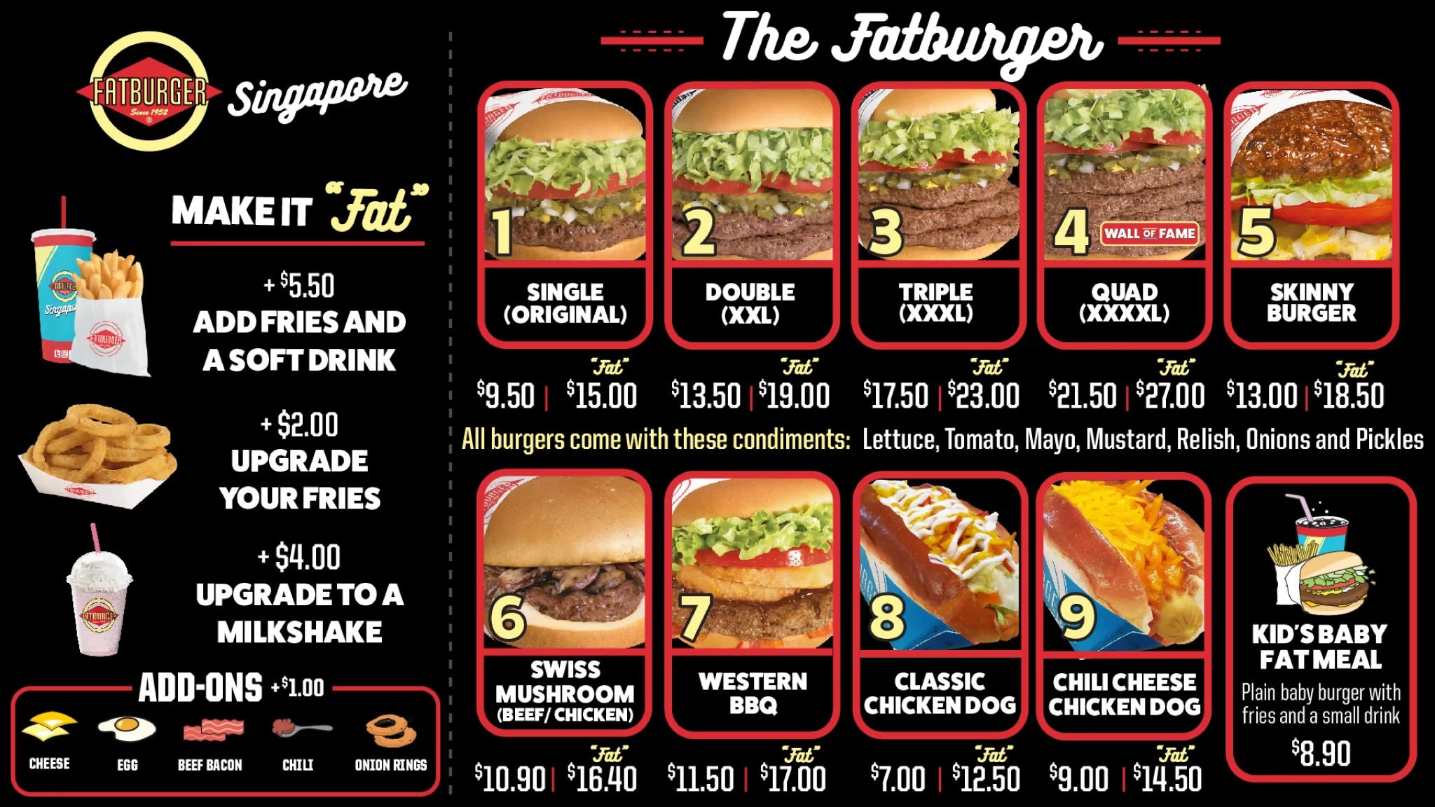 FATBURGER MENU SINGAPORE & UPDATED PRICES 2024