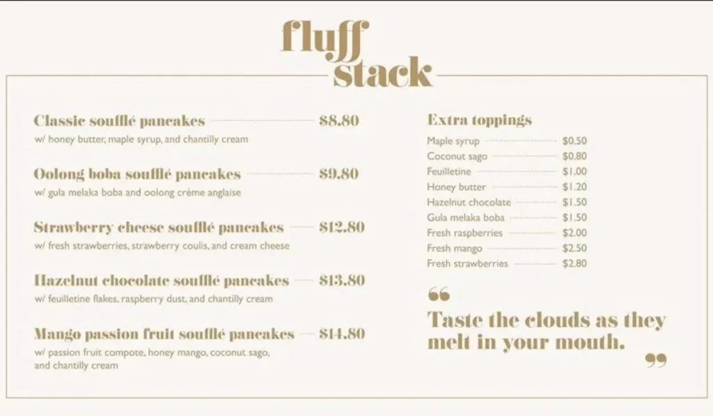 fluff stack menu singapore