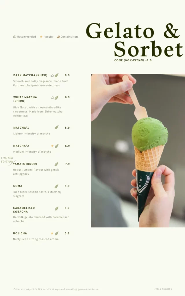 HVALA GELATO & SORBET PRICES
