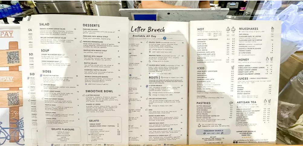 6 letter brunch menu singapore