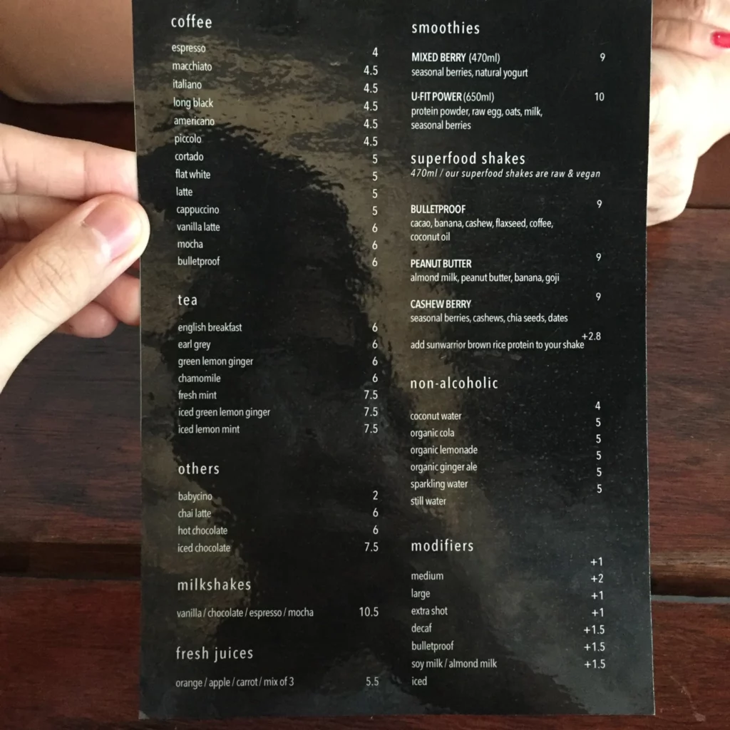 SARNIES MENU SINGAPORE