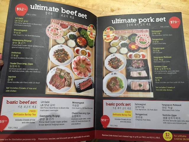 SEORAE KOREAN BBQ MENU SINGAPORE