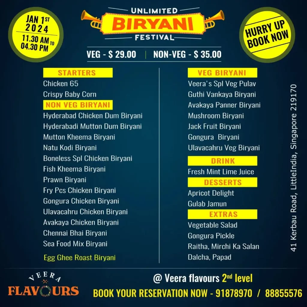 THE BIRYANI LIFE MENU SINGAPORE