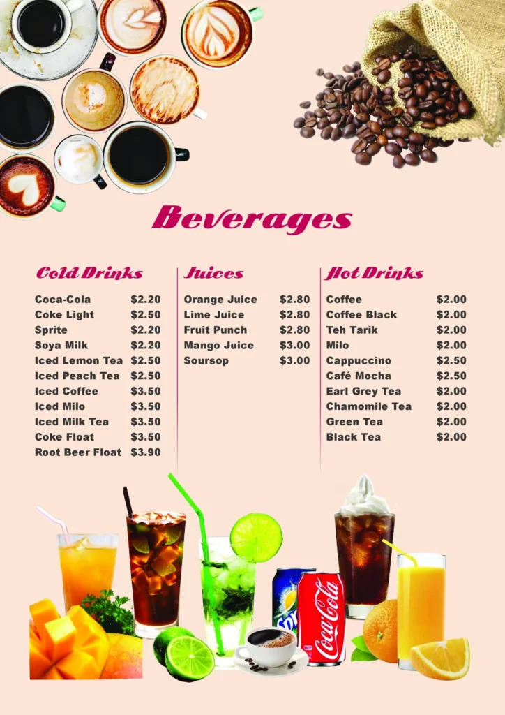 Tims Restaurant & Cafe Beverages Menu