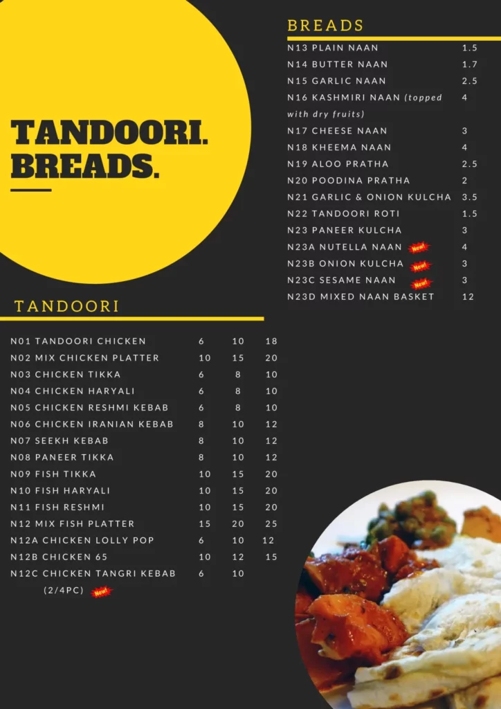 AL AMAAN TANDOORI AND BREADS MENU