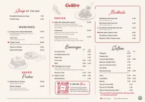 Gelare Menu Singapore