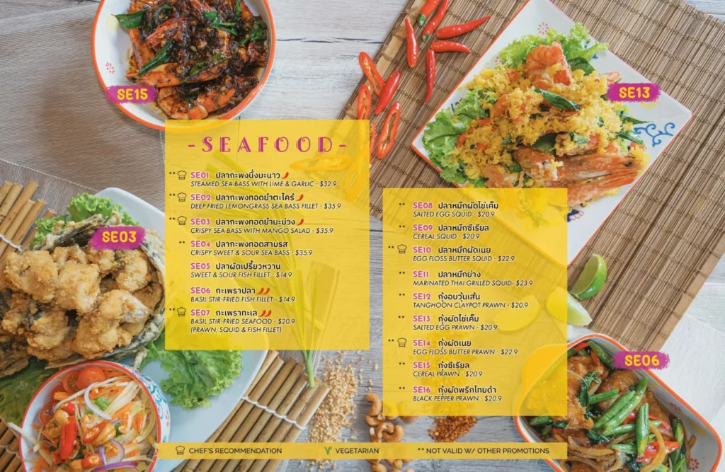 Thai’D Me Up Menu – Seafood