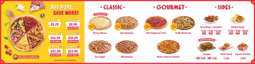 PEZZO PIZZA MENU SINGAPORE